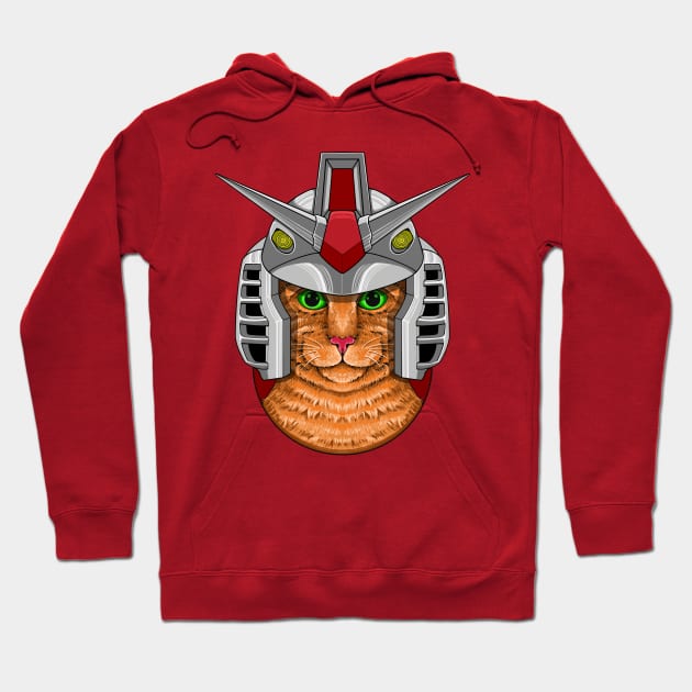 Kitty Gundam: Meowtastic Helmet Design Hoodie by virgot